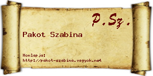 Pakot Szabina névjegykártya